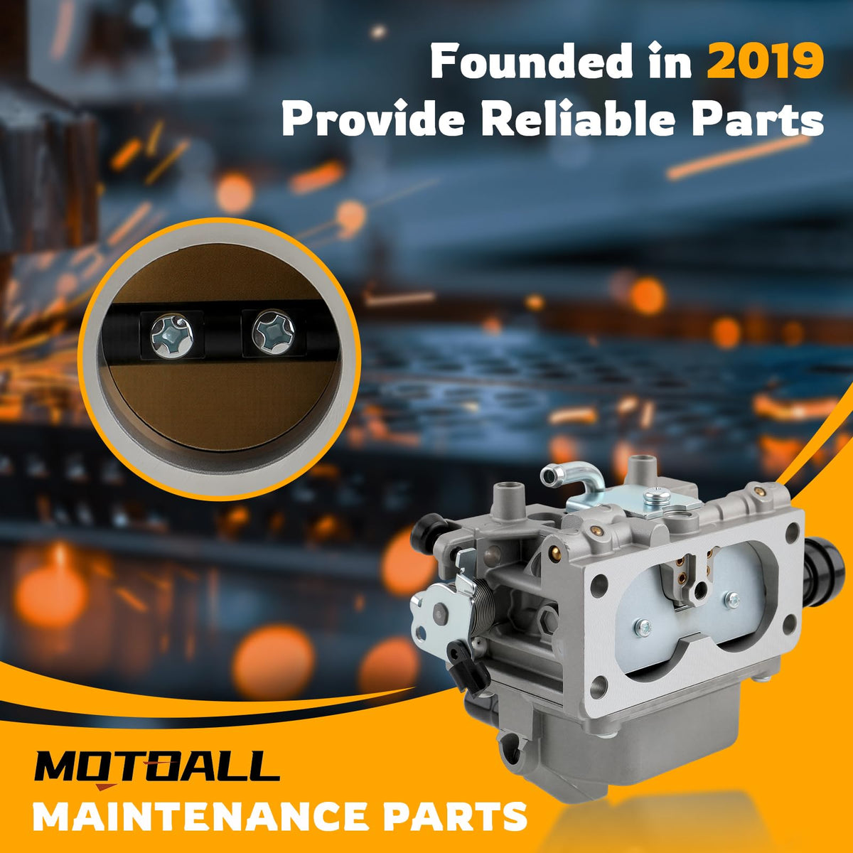 MOTOALL carburetor installed on engine demonstrating real-world compatibility and performance