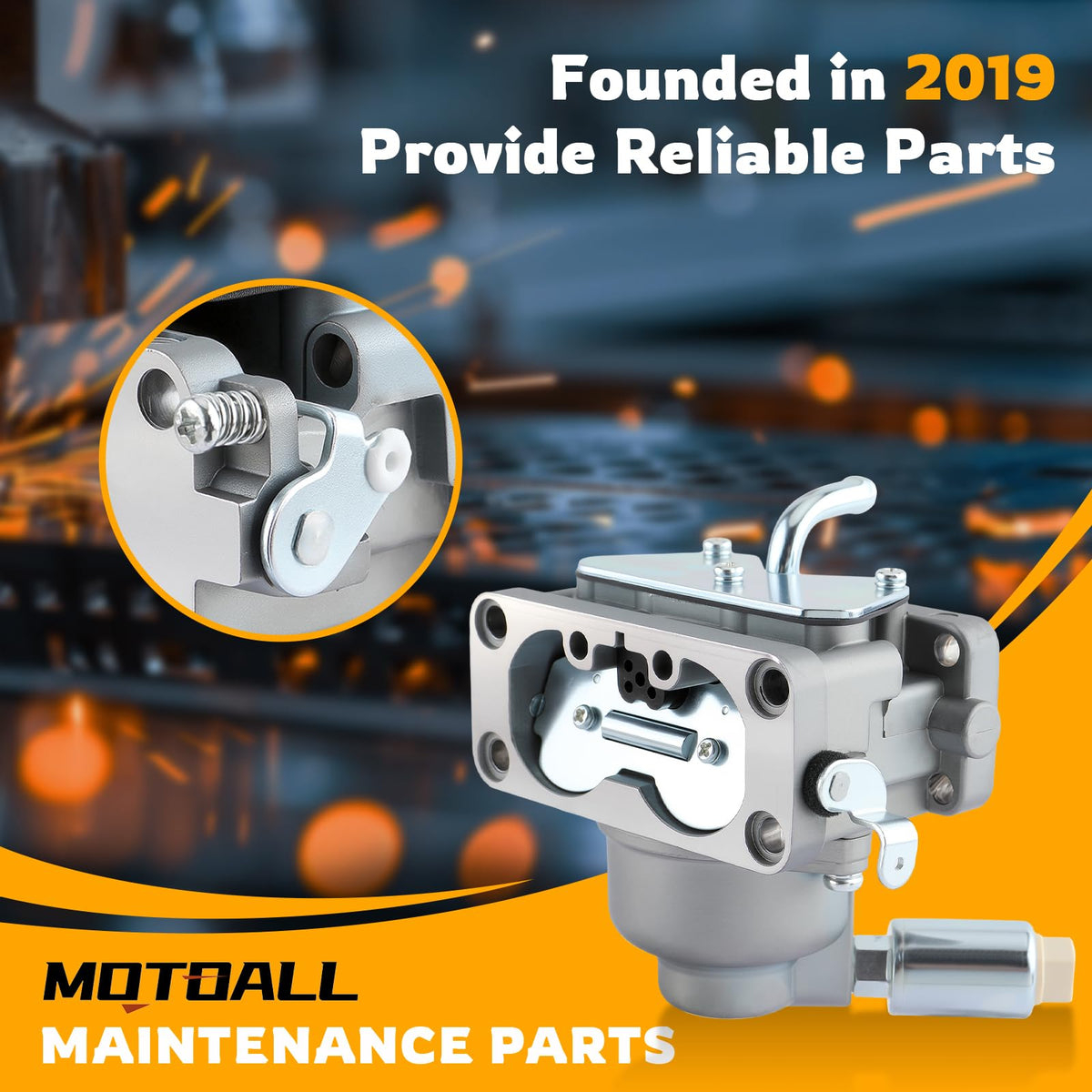 MOTOALL carburetor installed on engine illustrating restored fuel delivery and smoother operation
