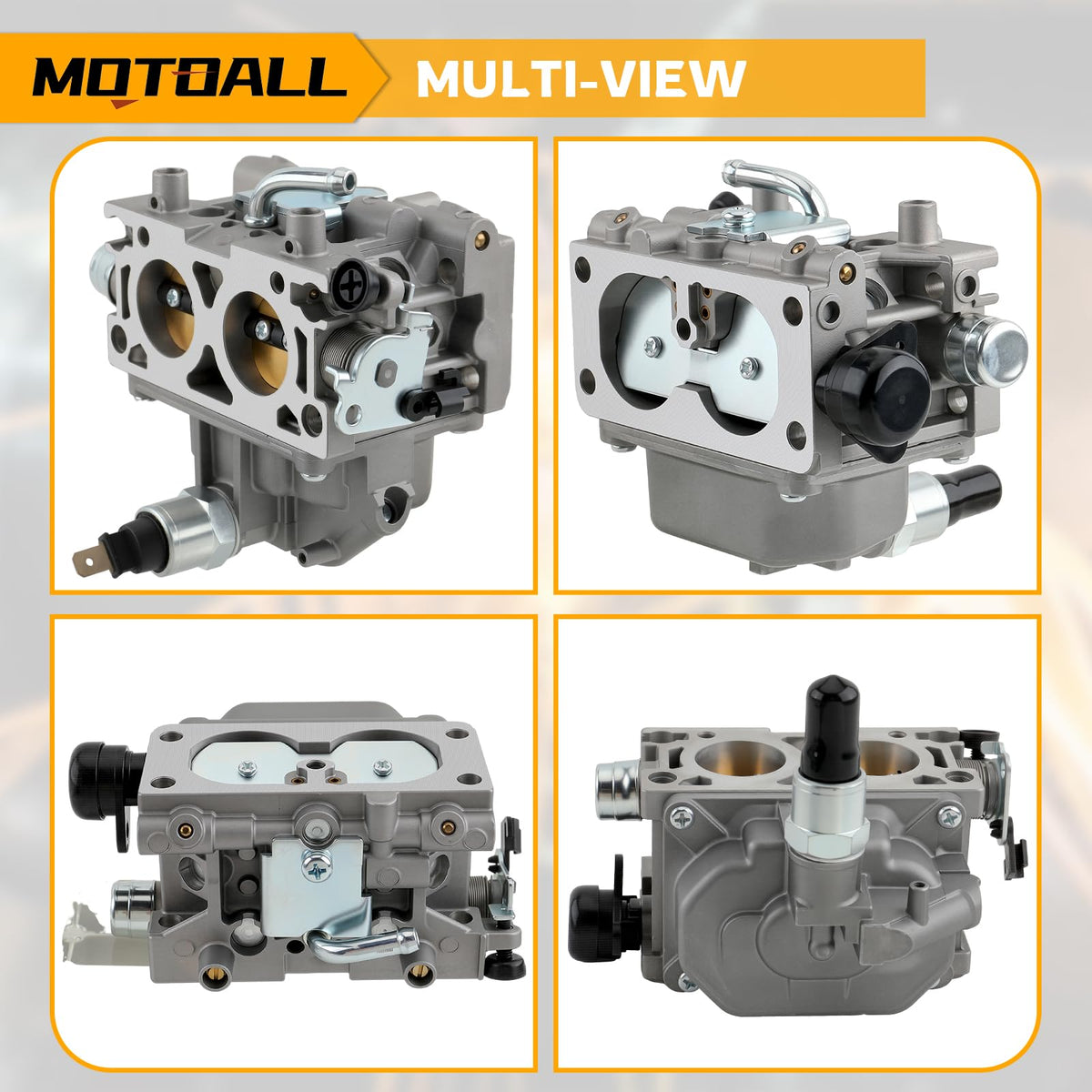 MOTOALL carburetor mounting flange view illustrating bolt pattern for OEM-style fitment