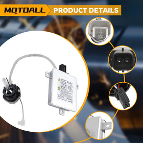 MOTOALL D2S xenon bulb detail showing clear glass for bright, consistent light