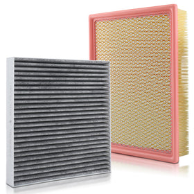 MOTOALL front packaging showing both engine and cabin filters, clear model fitment benefit