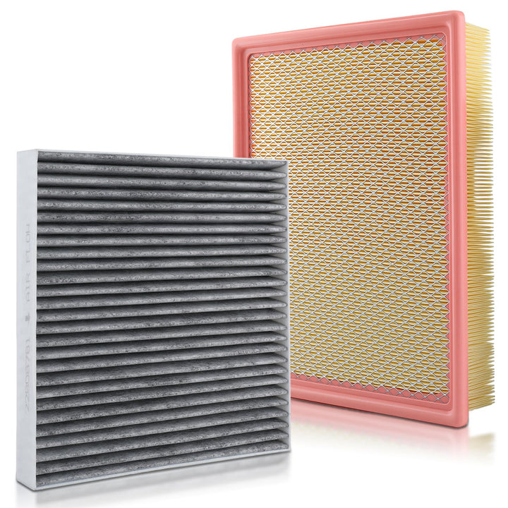 MOTOALL front packaging showing both engine and cabin filters, clear model fitment benefit