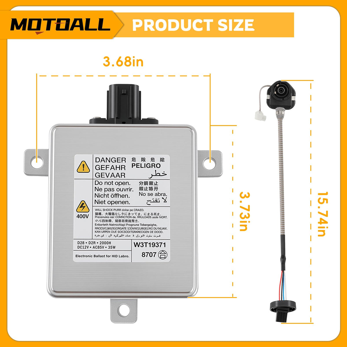 MOTOALL igniter closeup showing robust connector for reliable ignition performance