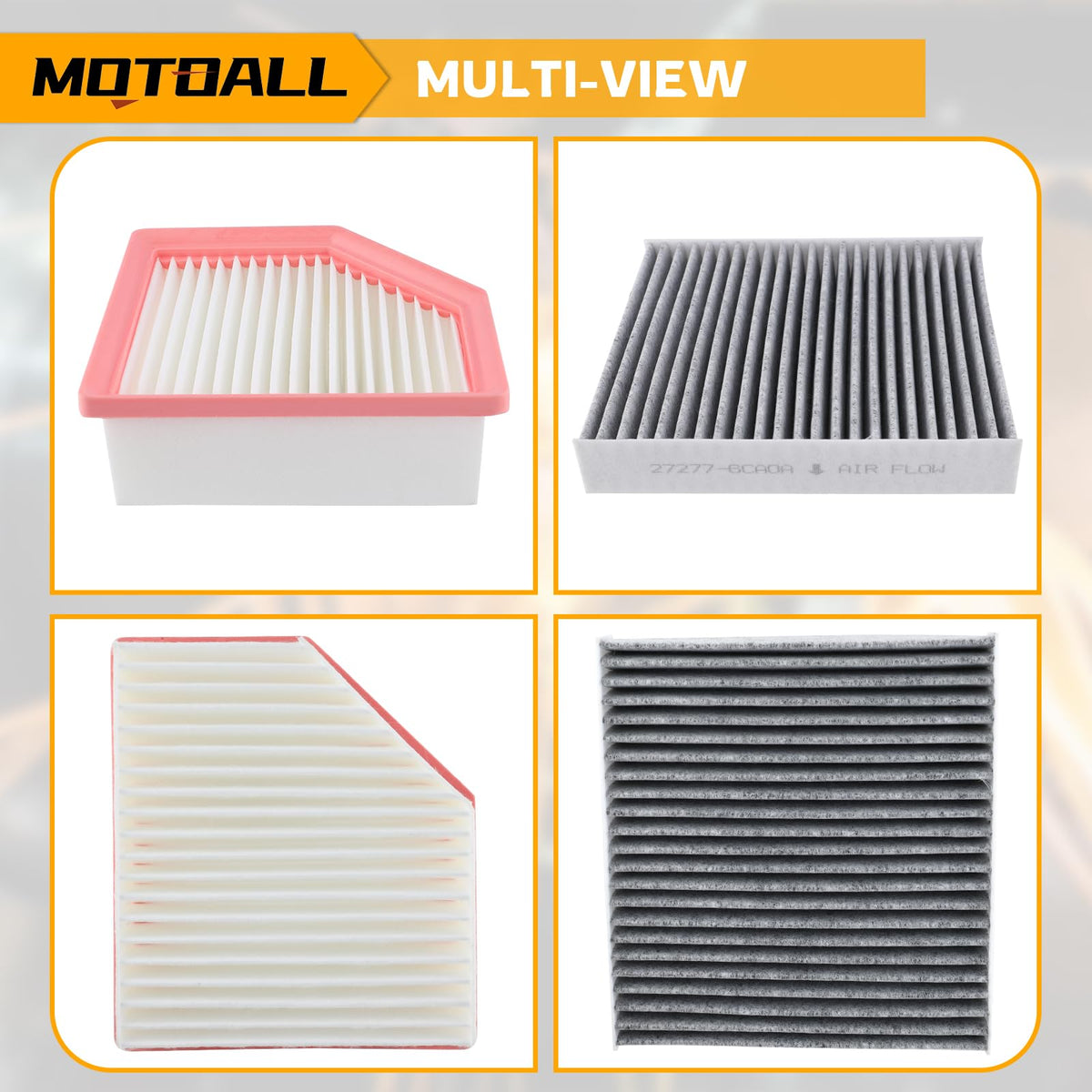 MOTOALL cabin filter positioned behind glovebox illustrating simple access and cleaner cabin air