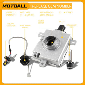 MOTOALL ballast installed in headlamp demonstrating straightforward vehicle fitment
