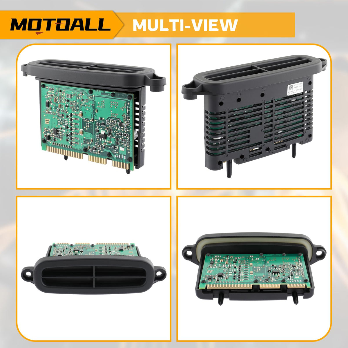 MOTOALL module label and part number close-up confirming correct OEM match benefit