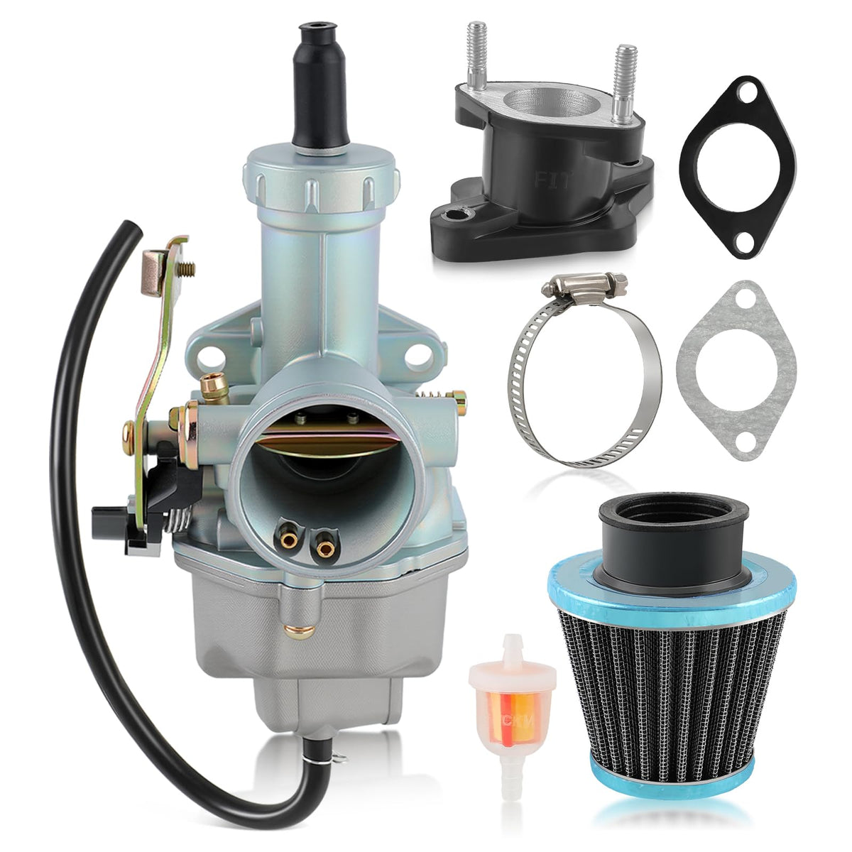 MOTOALL PZ27 front view showing compact carburetor for easy replacement