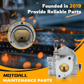 MOTOALL carburetor beside ruler showing exact dimensions for correct fit benefit