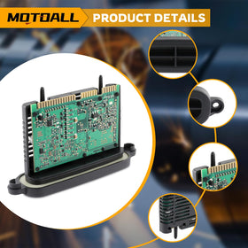 MOTOALL module next to ruler showing compact size for easy installation benefit