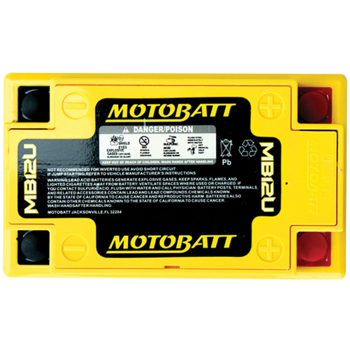 MotoBatt MB12U installed on a motorcycle demonstrating ready-to-install fit and secure power delivery