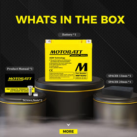 MotoBatt sealed top cover illustrating maintenance-free and leakproof benefit