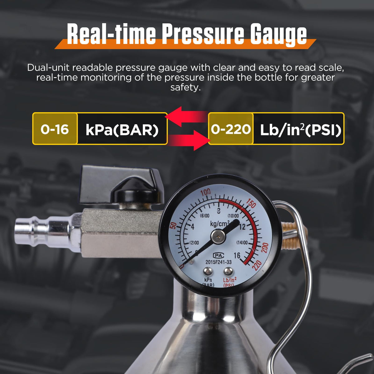 MOTOCOCHE adjustable relief valve detail preventing overpressure for protection