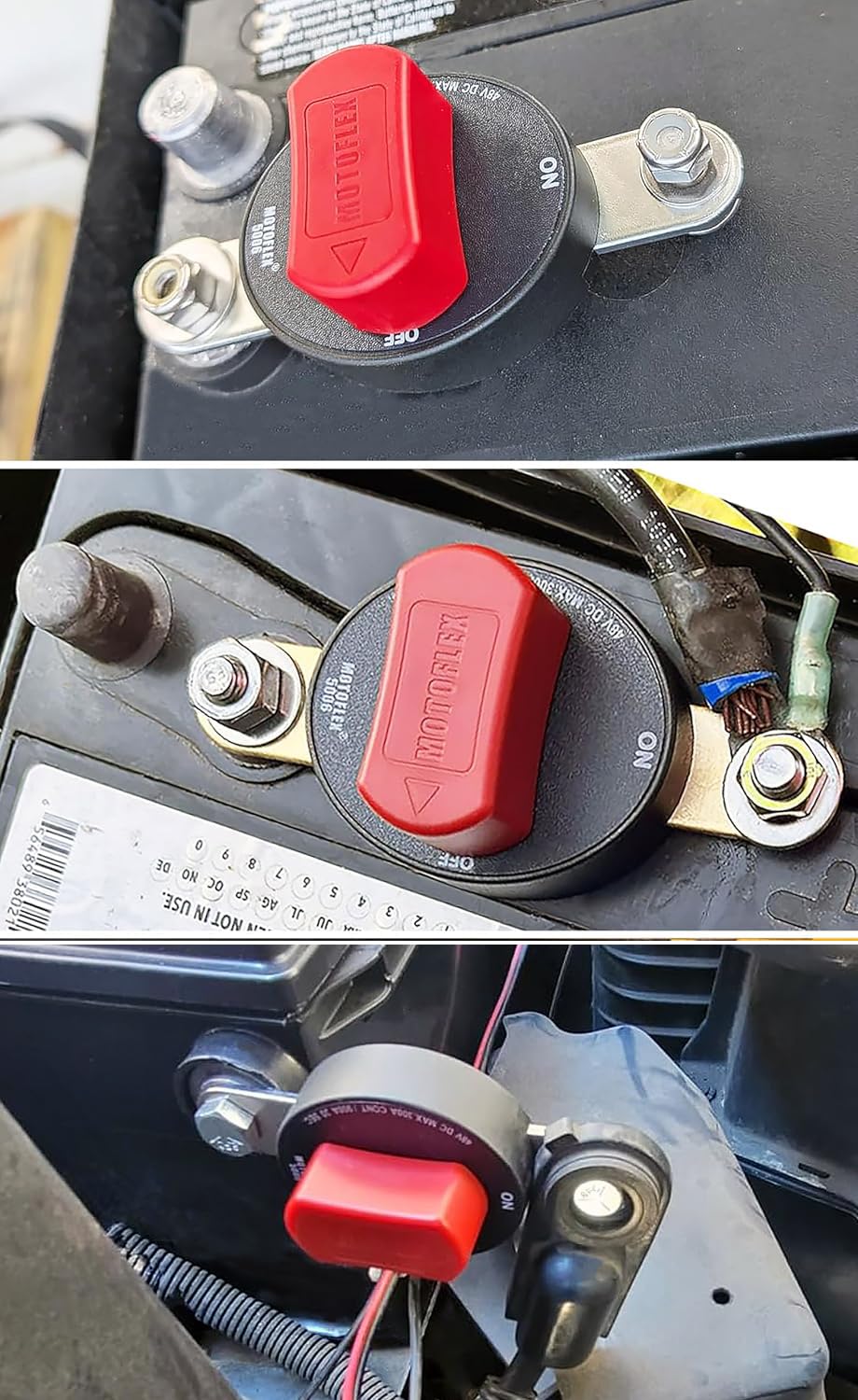 MOTOFLEX removable red knob detail demonstrating theft deterrent benefit