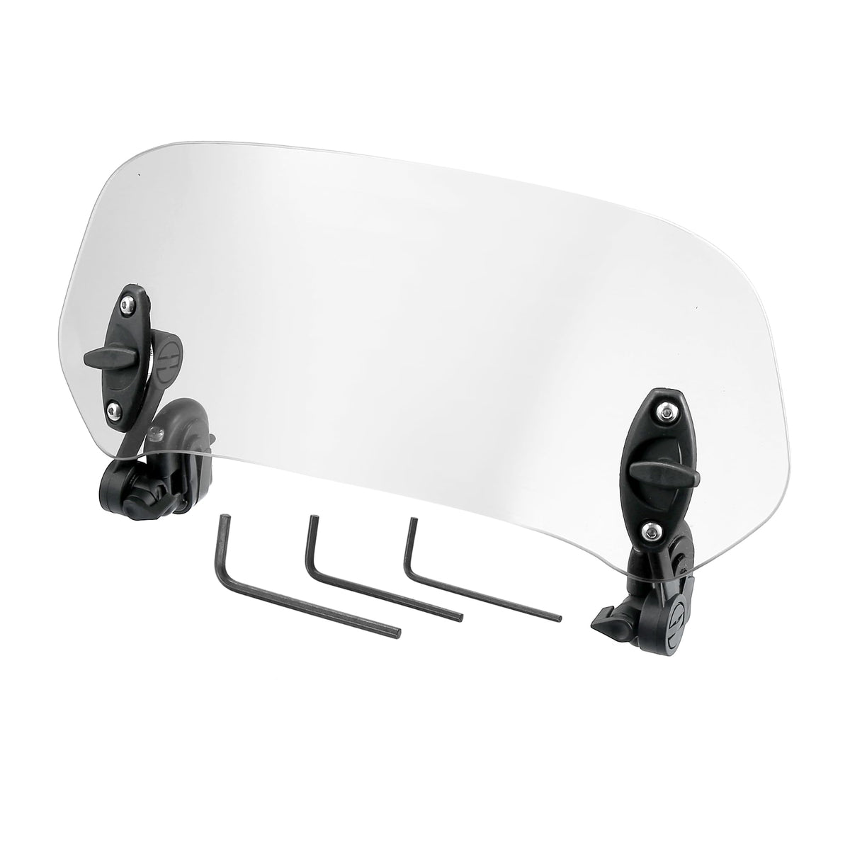 Motoforti front view clear windshield showing sleek profile and improved wind control