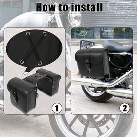 Motoforti paired saddlebags on bike in ride setting showing travel convenience benefit