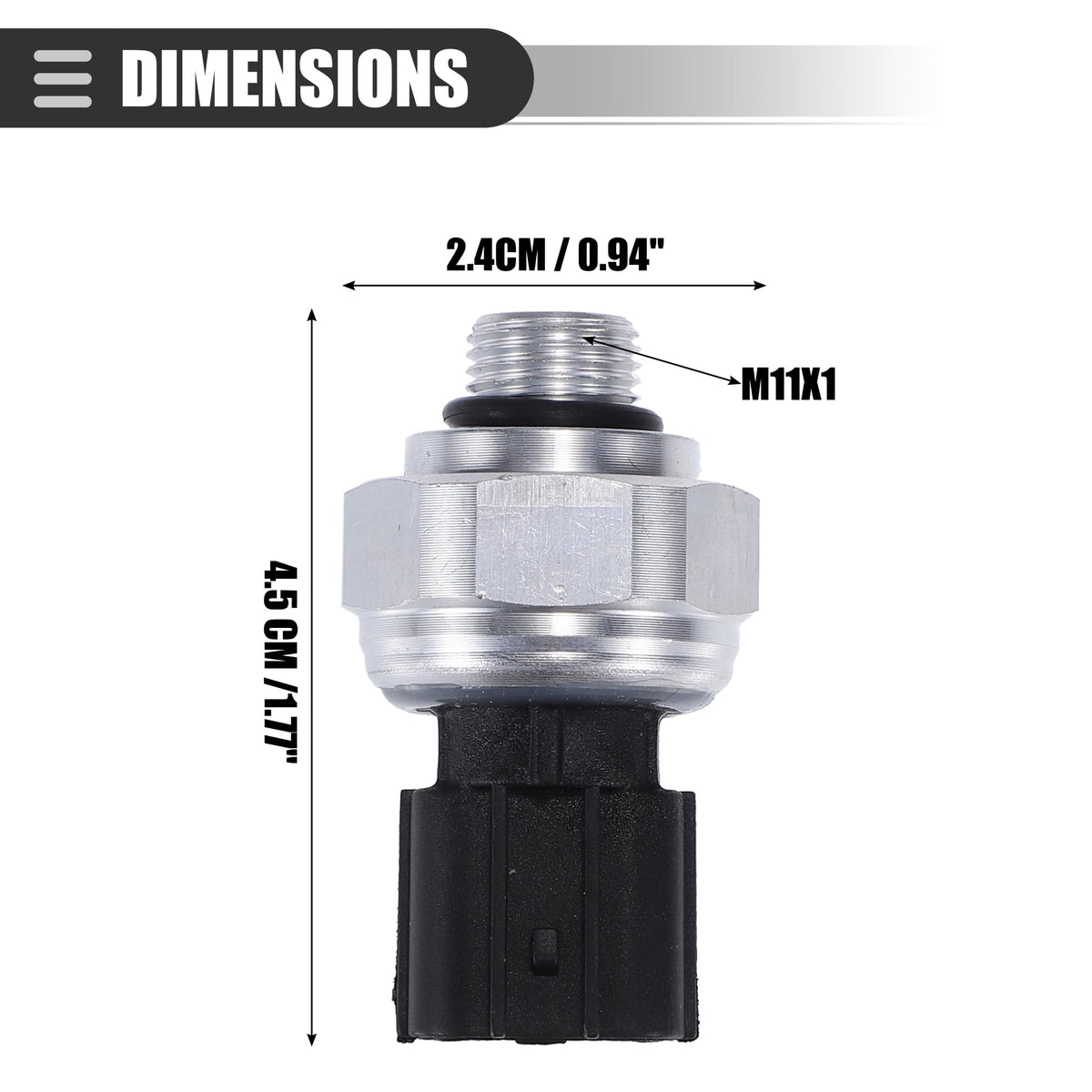 Motoforti sensor beside ruler showing compact size for easy handling and fitment