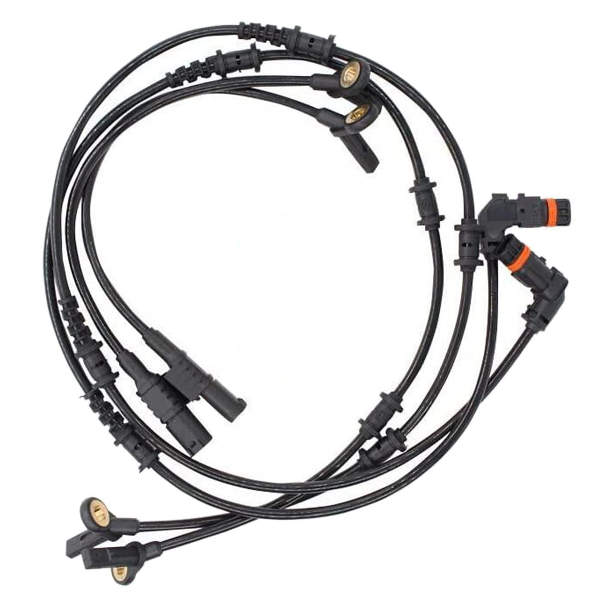 MOTOKU ABS sensor set front view showing four sensors and connectors for easy replacement