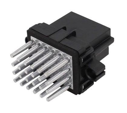 MOTOKU front view of blower motor resistor showing fitment and durable construction