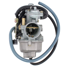 MOTOKU carburetor close-up of machined body and jets, highlights durable construction