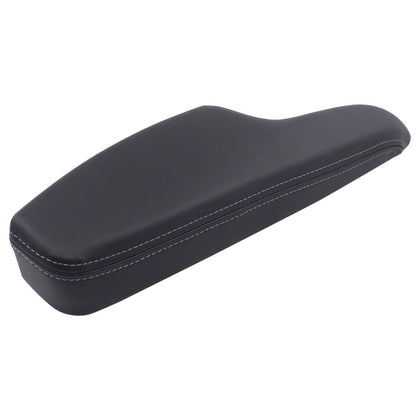 MOTOKU front driver-side armrest full view showing black leather and OEM fit for easy replacement