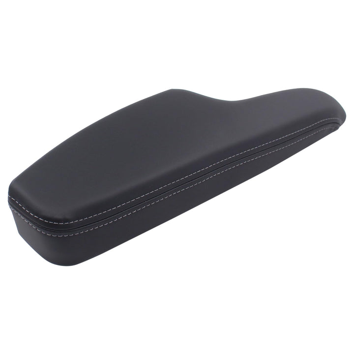 MOTOKU front driver-side armrest full view showing black leather and OEM fit for easy replacement