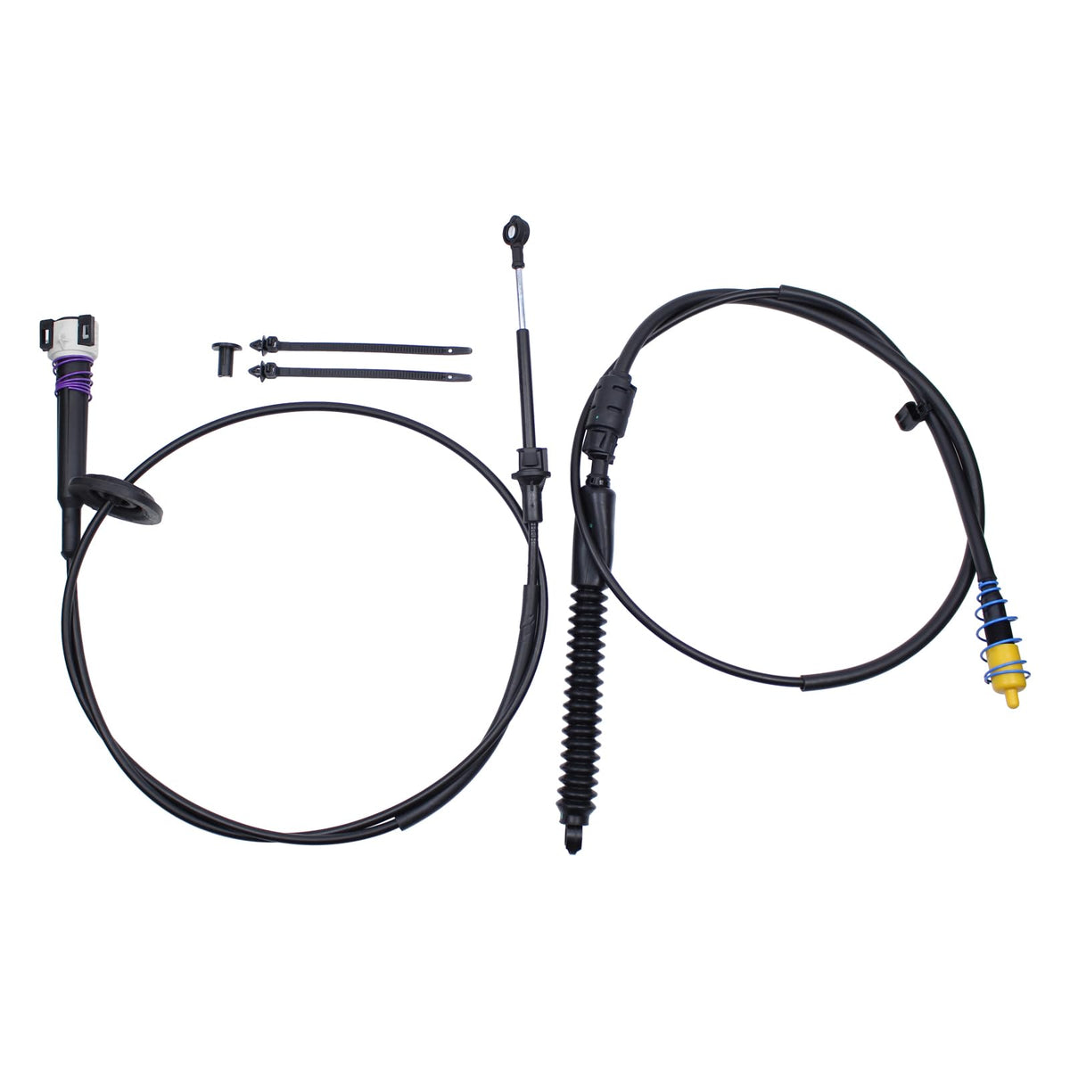MOTOKU gearshift cable front view showing full length and fittings for easy fitment