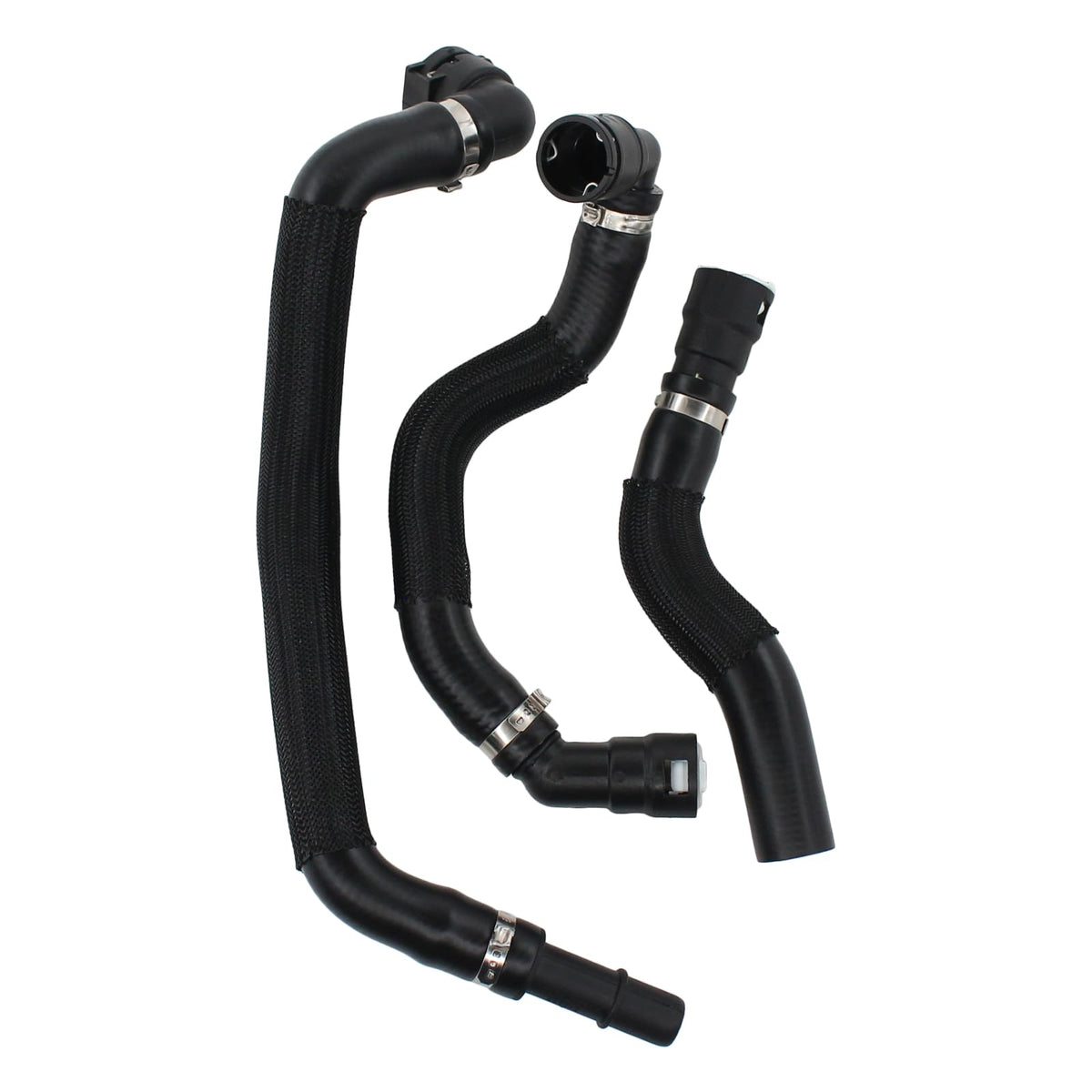 MOTOKU heater hoses installed under hood demonstrating correct routing