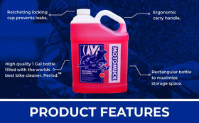 Motomuck close-up label detail highlighting nano tech and pH-neutral benefits