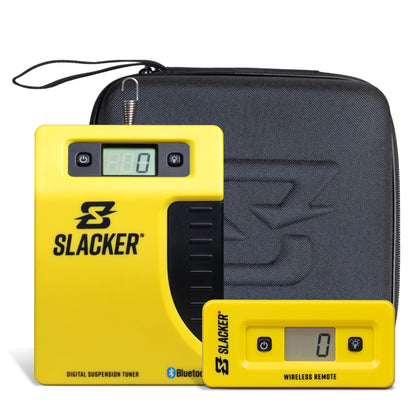 Motool Slacker front unit showing clear digital sag numbers for quick setup
