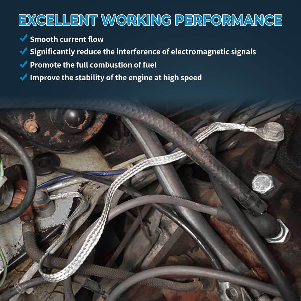motoparty ground strap braided tinned copper close-up showing corrosion resistance