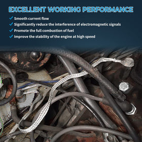 motoparty ground strap braided tinned copper close-up showing corrosion resistance