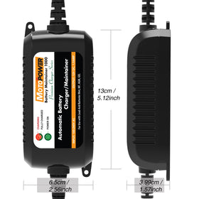 MOTOPOWER SAE ring terminal harness attached to battery for easy permanent connection benefit
