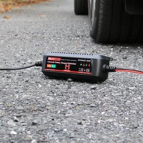 MOTOPOWER MP00207A label and specifications closeup showing electrical ratings