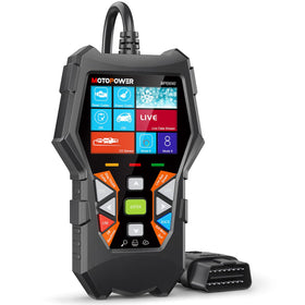 MOTOPOWER MP69040 front view showing buttons and 2.8-inch screen for fast diagnostics