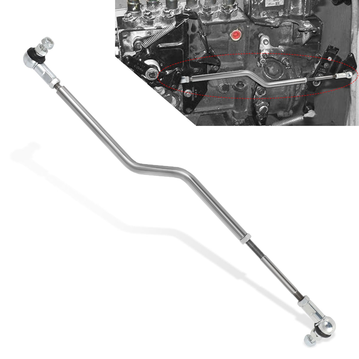 MOTOQUEEN close-up of threaded rod detail for precise adjustment and corrosion resistance