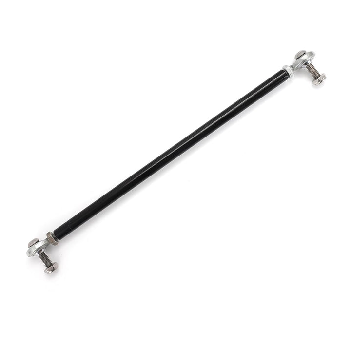 MOTOQUEEN throttle linkage front view showing full rod for easy fit verification