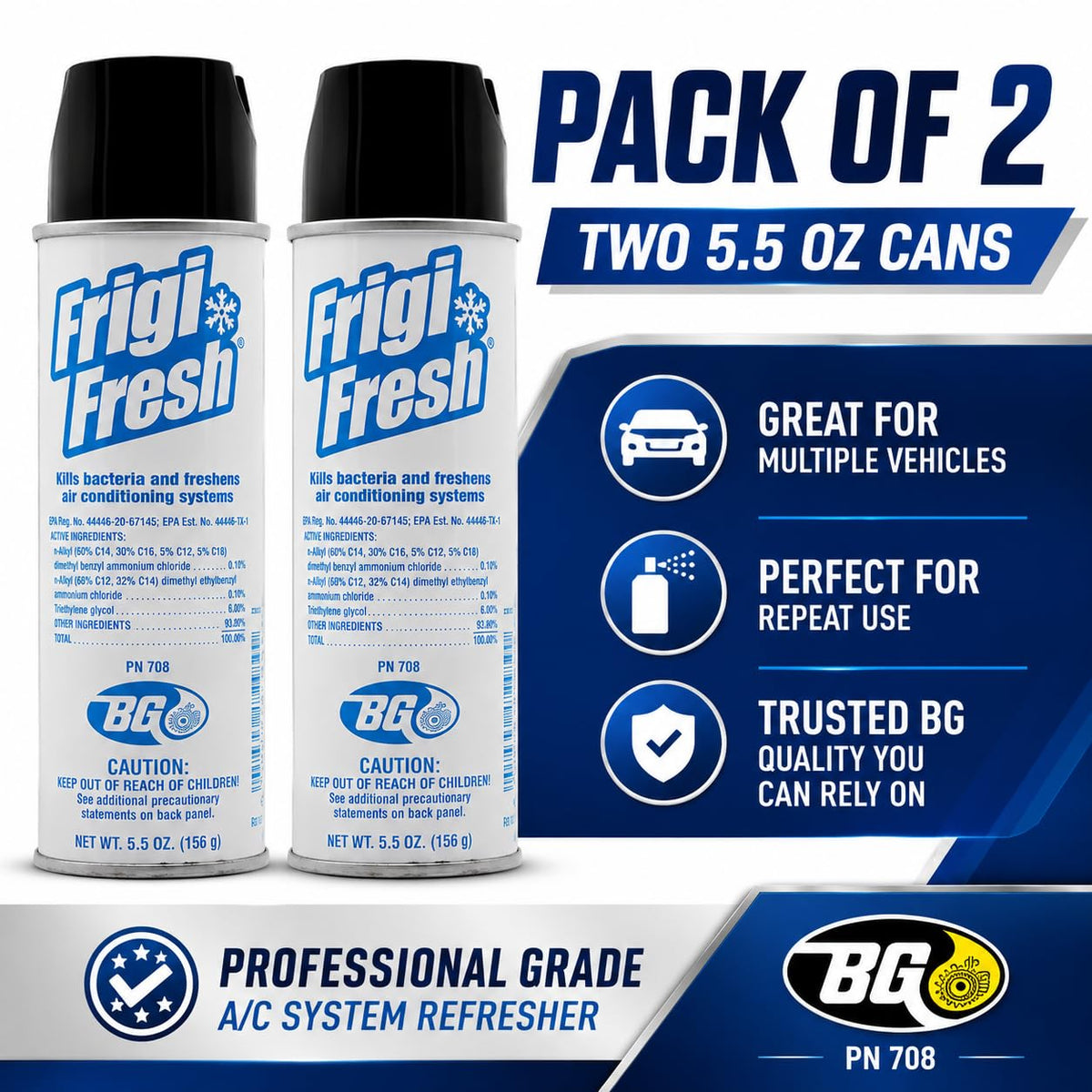 Motor God BG Frigi-Fresh spraying into vehicle vent to refresh cabin airflow