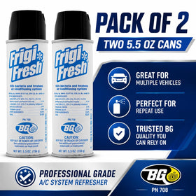 Motor God BG Frigi-Fresh spraying into vehicle vent to refresh cabin airflow