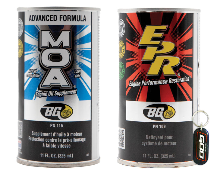 Motor God BG kit front packaging showing MOA 115 EPR 109 and branded key chain, highlighting convenience