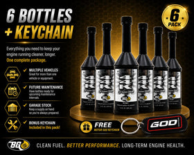 Motor God BG Platinum 44K bottle close-up label highlighting product purpose