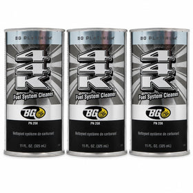Motor God BG Platinum 44K pack front view showing three cans and key chain, maintenance convenience