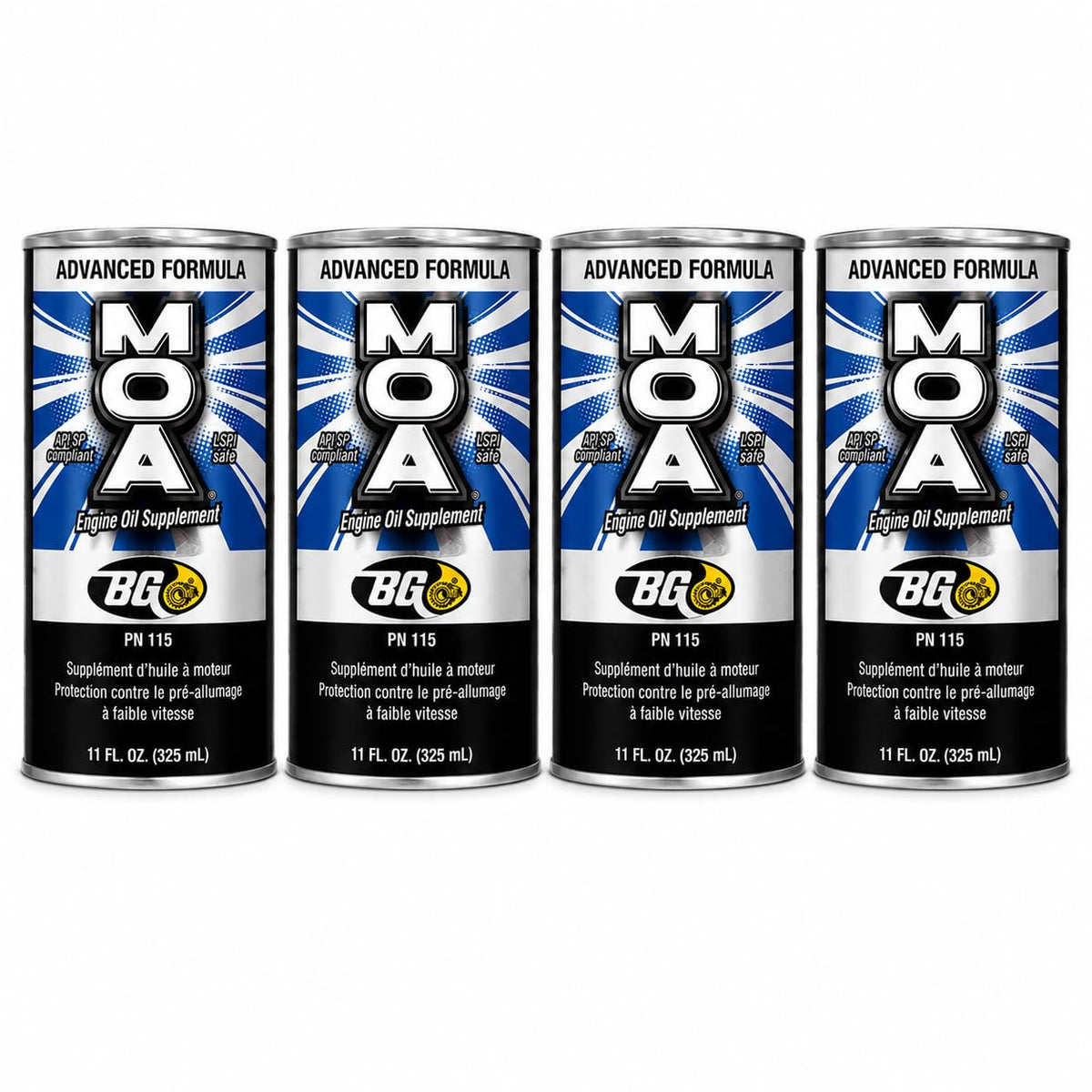 Motor God BG PN 115 front packaging showing four cans and keychain, convenient protection