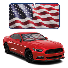 Motor Trend Americana front view showing full flag design and sun protection benefits