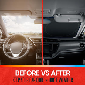 Motor Trend Americana next to dashboard showing size fit and surface protection