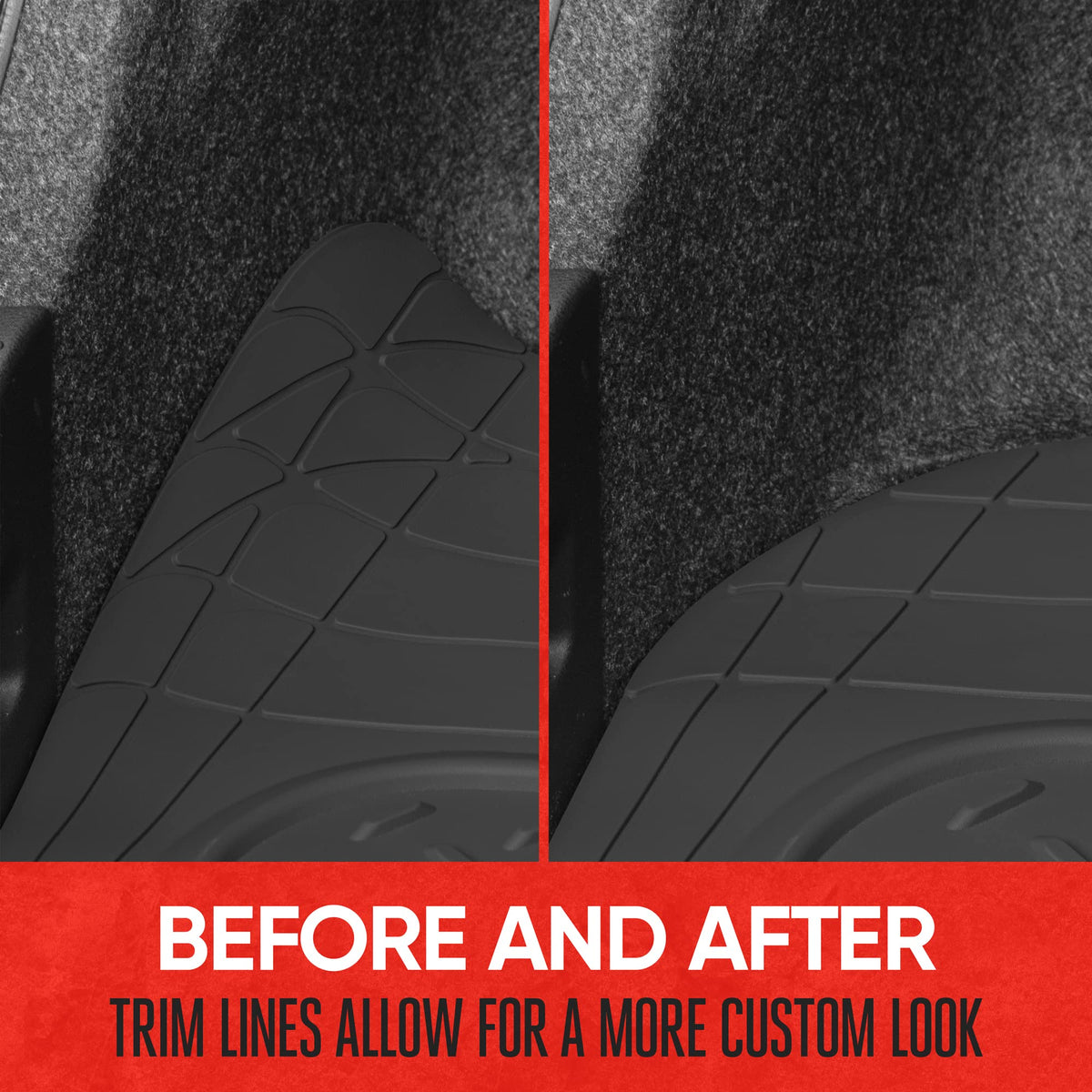 Motor Trend anti-slip backing closeup preventing liner movement