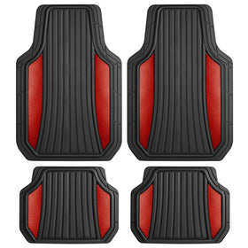 Motor Trend front view of full mat set showing chrome accent and protection