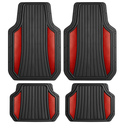 Motor Trend front view of full mat set showing chrome accent and protection