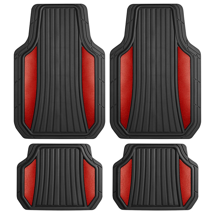 Motor Trend front view of full mat set showing chrome accent and protection