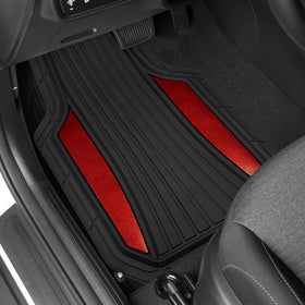 Motor Trend installed front mat in car demonstrating secure fit and clean look