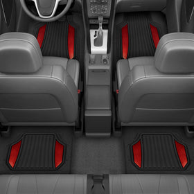 Motor Trend close-up texture of rubber channels for improved debris control